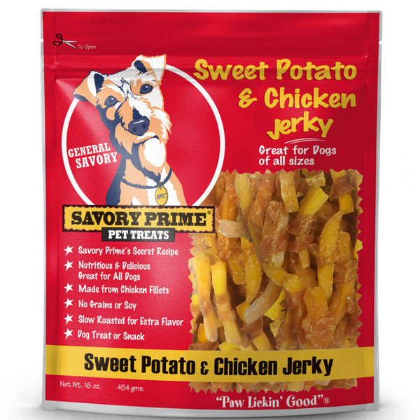 Savory Prime Sweet Potato & Chicken Jerky Treats For Dogs