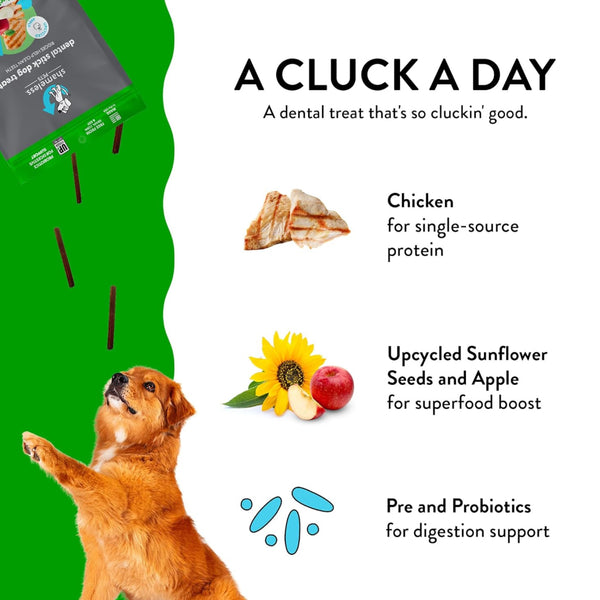 Shameless Pets A Cluck A Day Dental Sticks Treats For Dogs (7.2 oz)