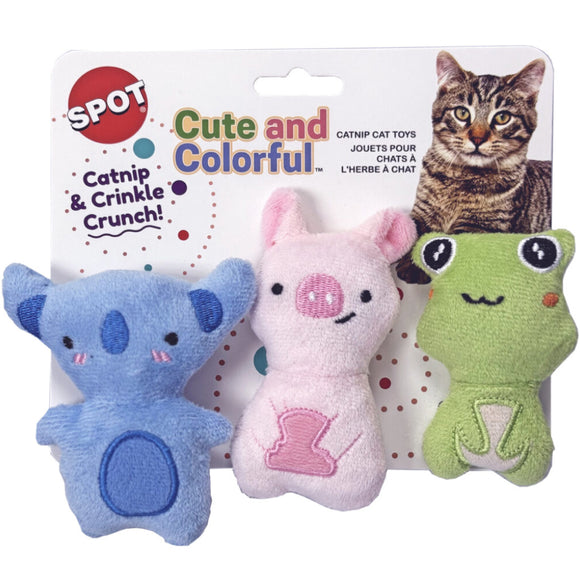 Spot Cute and Colorful Crinkly Catnip Cat Toys (3 pack)