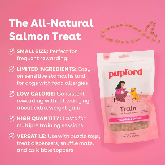 Pupford Train Freeze-Dried Salmon Training Treats for Dogs (4 oz)