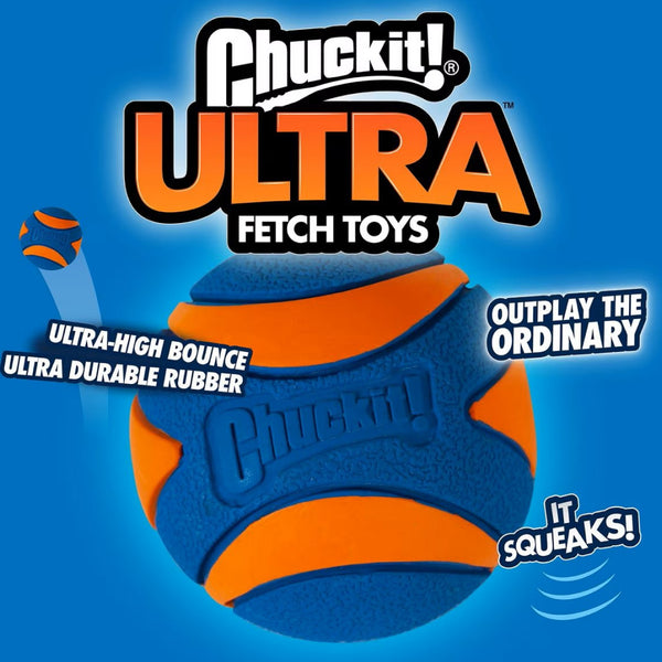 Chuckit! Ultra Squeaker Ball Toy For Dogs- Medium (2 pack)