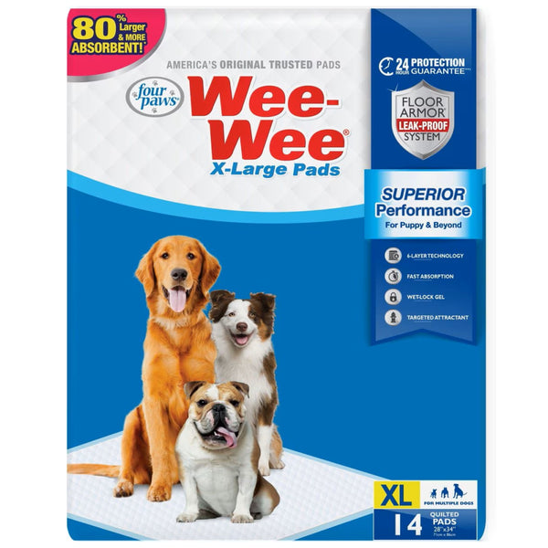 Four Paws Wee-Wee Superior Performance X-Large Dog Pee Pads- 28 x 34 inch