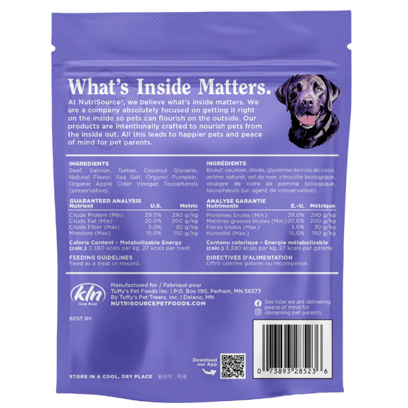 NutriSource Jivin' Jerky Beef Salmon & Turkey Dog Jerky Treats (4 oz)