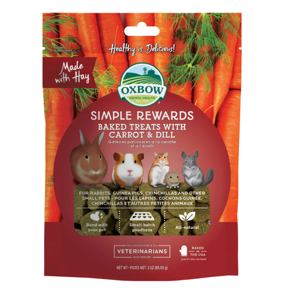 Oxbow Simple Rewards - Baked Small Animal Treats with Carrot & Dill (3 oz)