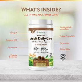 NaturVet Adult Daily Care Multi-Benefit 10-in-1 Support For Dogs -60 Soft Chews