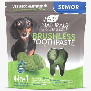 Ark Naturals Gray Muzzle Brushless Toothpaste Senior Dog Dental Chews for Small to Medium Dogs (4.1 oz)
