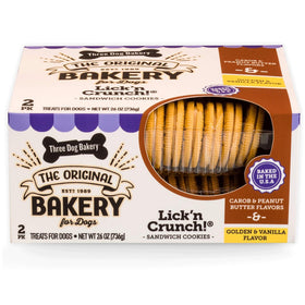 Three Dog Bakery Lick'n Crunch Vanilla & Peanut Butter Cookie Dog Treats (26 oz)