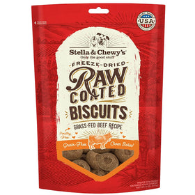 Stella & Chewy's Raw Coated Biscuits Grass-Fed Beef Recipe Crunchy Dog Treats (9 oz)