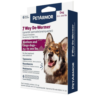 PetArmor 7 Way De-Wormer Medium & Large Dog  6 Count