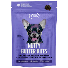 NutriSource Nutty Butter Bites with Almond Butter & Cranberry Soft & Chewy Dogs Treats (6 oz)