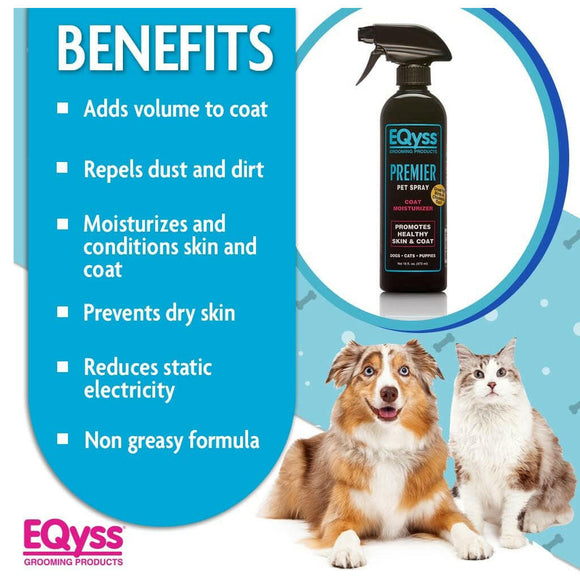 EQyss Grooming Products Premier Coat Moisturizer Spray for Dogs & Cats (16 oz)