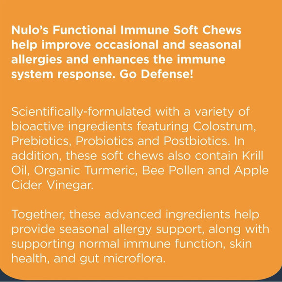 Nulo Functional Immune Soft Chew Supplements for Dogs (90 chews)