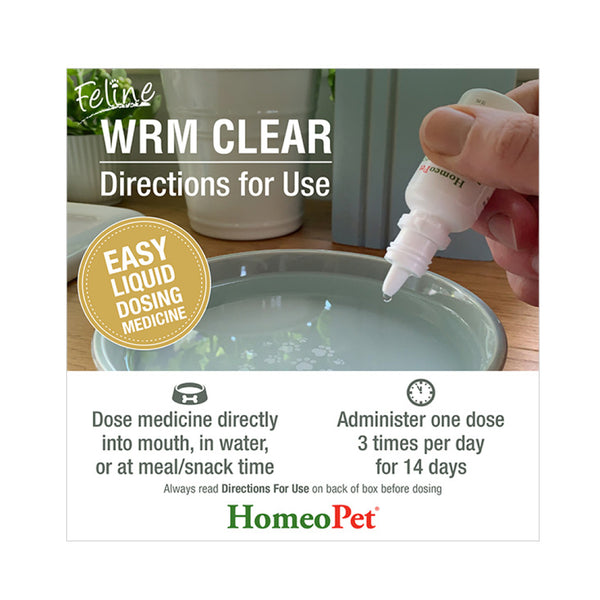 HomeoPet Feline WRM Clear For Cats (15 ml)