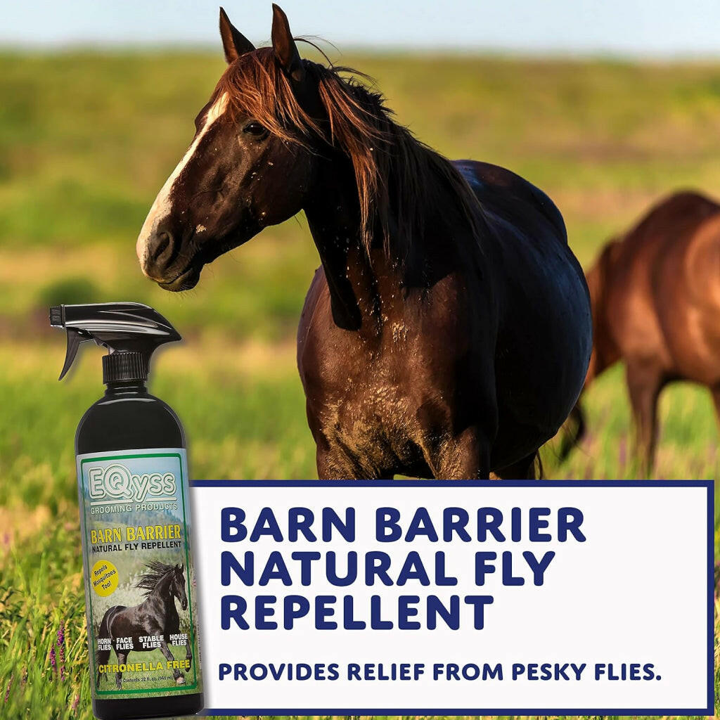 EQyss Grooming Products Barn Barrier Natural Fly & Mosquito Repellent For Horse (32 oz)