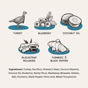 Dog Treat Naturals Superfood Sticks Turkey & Blueberry Dog Treats (10 oz)