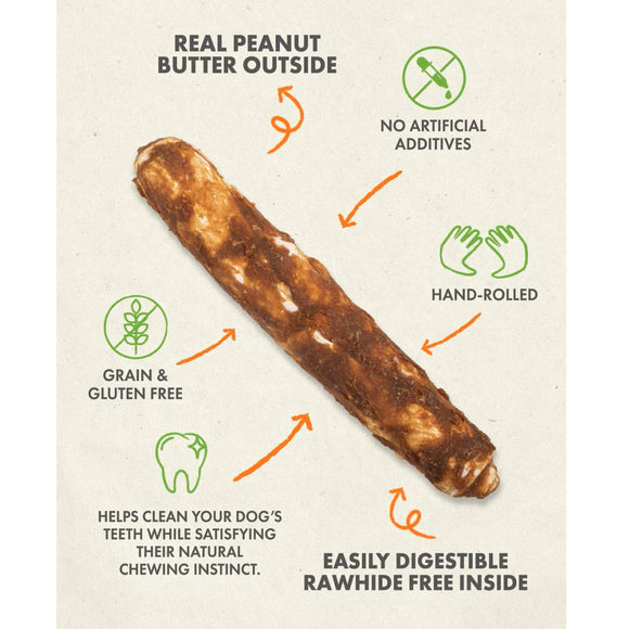 Canine Naturals Hide Free Peanut Butter Flavor Rolls Dog Treats