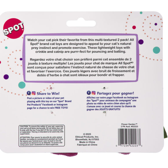 Spot Flower Garden Crinkly Catnip Cat Toys (2 pack)