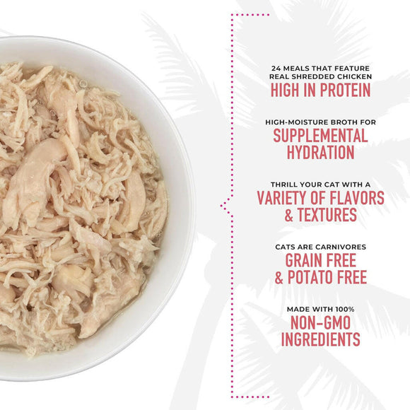 Tiki Cat Chicken Craves Favorites Grain-Free Wet Food For Cats -Mega Pack (2.8 oz x 24 cans)