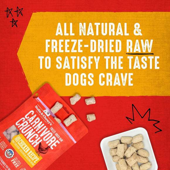 Stella & Chewy's Carnivore Crunch Cage-Free Chicken Recipe Freeze-Dried Raw Dog Treats (3.25 oz)