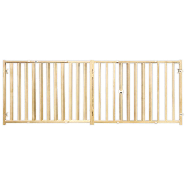 Four Paws Extra Wide Epandable Vertical Wood Slat Gate For Dogs (fits 51-93" opening)