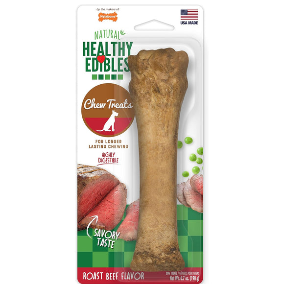 Nylabone Healthy Edibles Natural Long Lasting Roast Beef Flavor Dog Chew Treats- X-Large/Souper (1 ct)