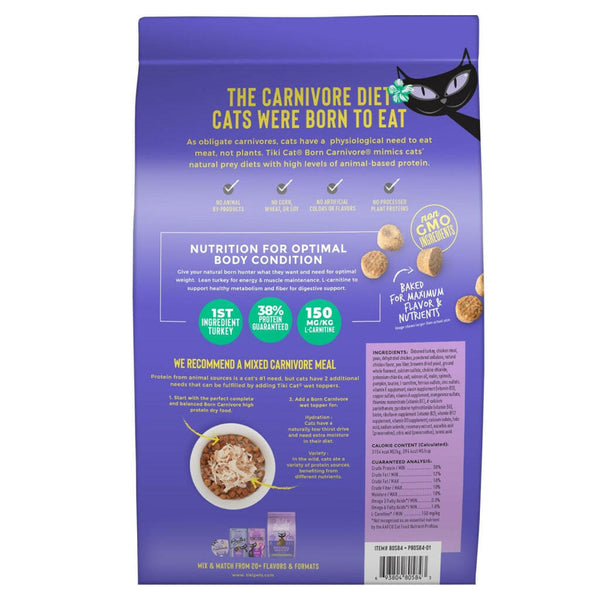 Tiki Cat Born Carnivore Optimal Weight Turkey Weight Control Dry Food for Cats (5.6 lb)