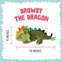 Snugarooz Drowsy Dragon Green Crinkle & Squeak Dog Toy (14")