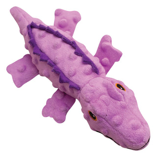 Snugarooz Ellie the Gator Purple Crinkle & Squeak Plush Dog Toy - (12")