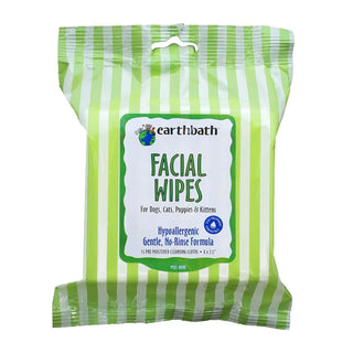 Earthbath Facial Wipes For Dogs Cats Puppies & Kittens (25 ct)