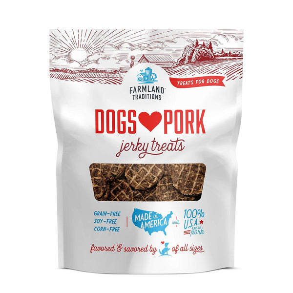 Farmland Traditions Dogs Love Pork Jerky Grain-Free Jerky Dog Treats