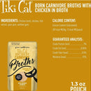 Tiki Cat Chicken Broth Pouch Grain-Free Wet Food Toppper For Cats (1.3 oz x 12 pouches)