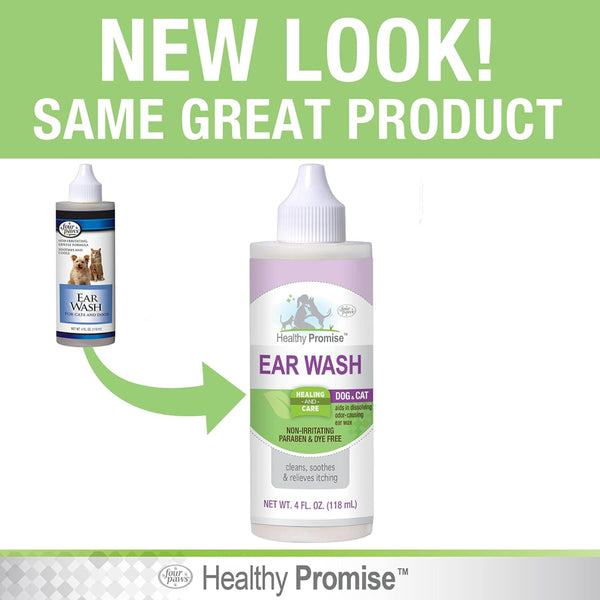 Four Paws Healthy Promise Ear Wash for Dogs & Cats (4 oz)