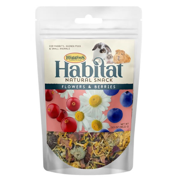 Higgins Habitat Natural Snack Flowers & Berries Treats For Small Animals (3.5oz)