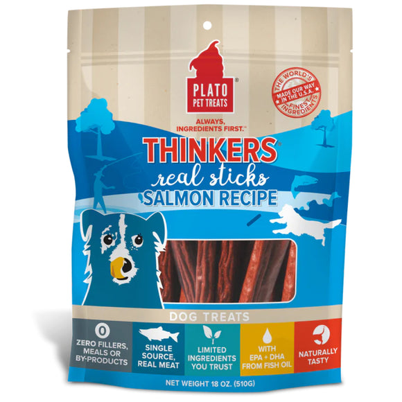 Plato Thinkes Real Salmon Recipe Sticks Dog Treats