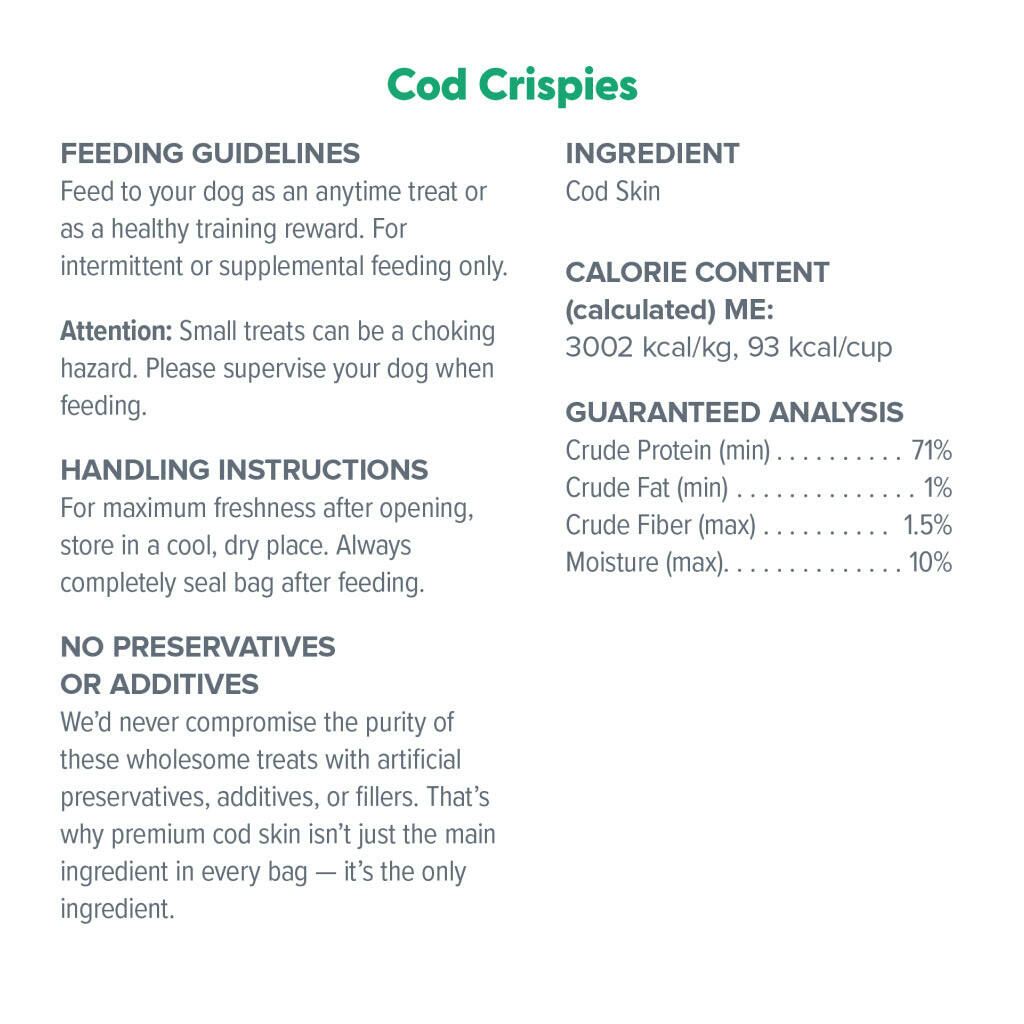 Dr Marty Cod Crispies Freeze Dried Cod Skin Dog Treats