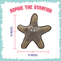 Snugarooz Sophie the Starfish Spikey Ball Grey Dog Toy (21")