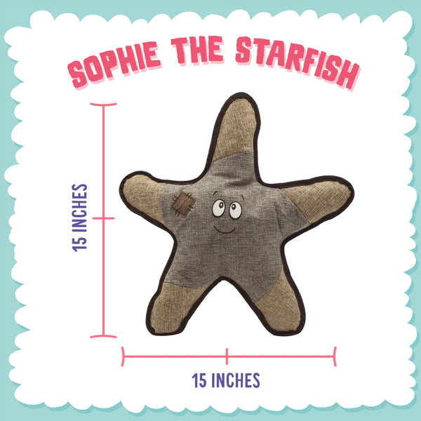 Snugarooz Sophie the Starfish Spikey Ball Grey Dog Toy (21")