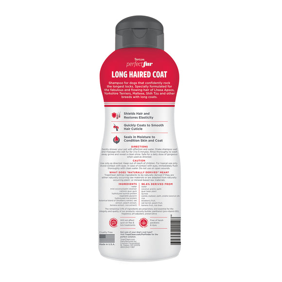 TropiClean PerfectFur Long Haired Coat Shampoo for Dogs (16 oz)