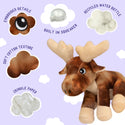 Snugarooz Marty the Moose Squeakers Crinkle Soft Plush Dog Toy (8")