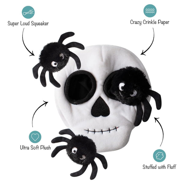 Petshop By Fringe Studio Skull w/ Spiders Hide & Seek Toy For Dogs