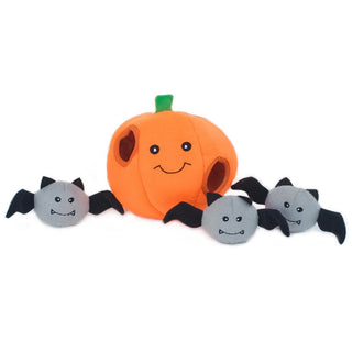 Zippypaws Halloween Pumpkin Burrow Interactive Plush Toy For Dogs