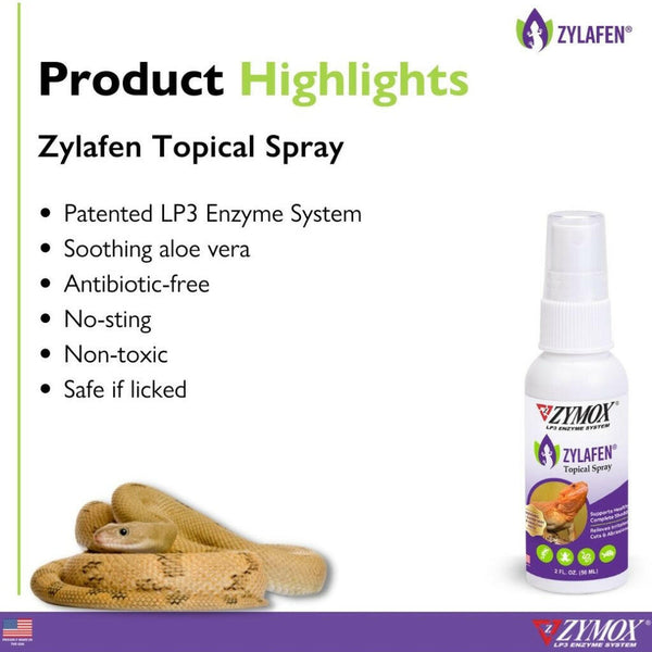 Zymox Zylafen Topical Spray w/o Hydrocortisone for Reptiles - 2 oz. bottle