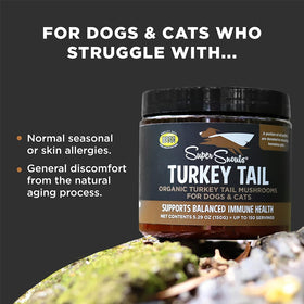 Super Snouts Turkey Tail Mushroom Organic Immune Health Supplement for Dogs & Cats