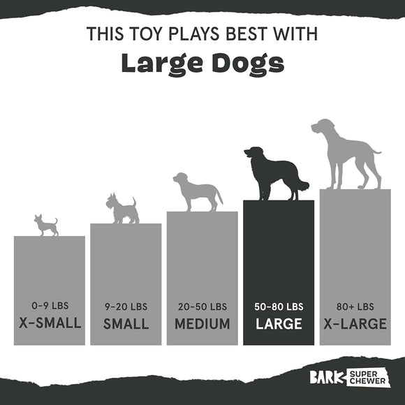 BARK Super Chewer Hambone 2-in-1 Plush Exterior with Tough Center Treat Dispensing Dog Chew Toy