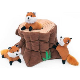 Zippy Paws Burrow Fox Stump Interactive Toy For Dog (Extra Large)