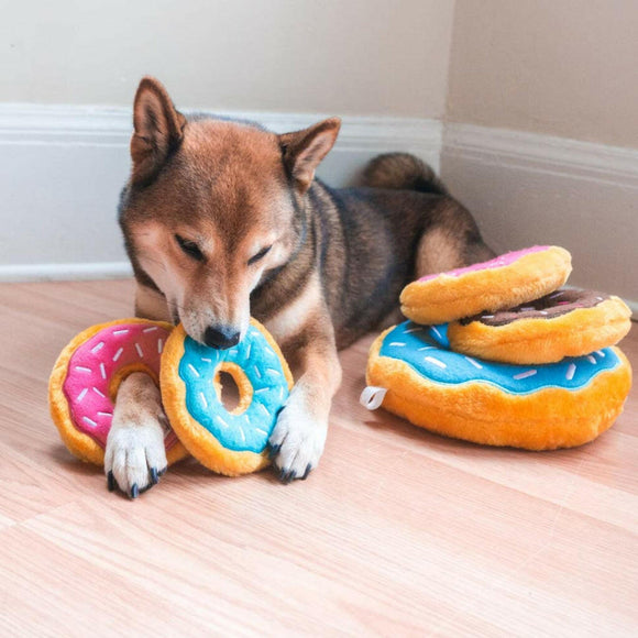 Zippy Paws Donutz Squeaky Plush Toy For Dog (Blueberry)