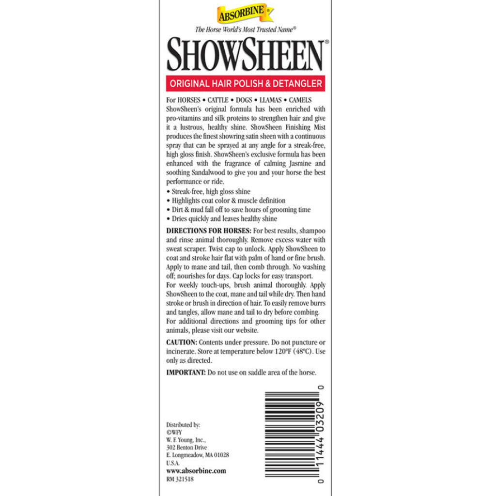 Absorbine Showsheen finishing mist