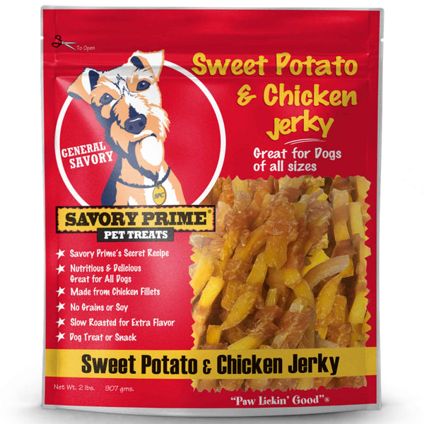 Savory Prime Sweet Potato & Chicken Jerky Treats For Dogs