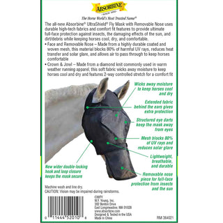 Horse fly mask that blocks UV rays