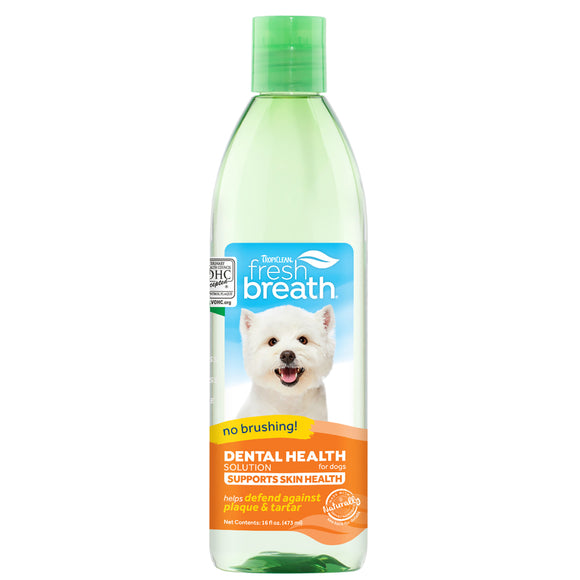 TropiClean Fresh Breath Dental Health Solution Supports Skin Health for Dogs